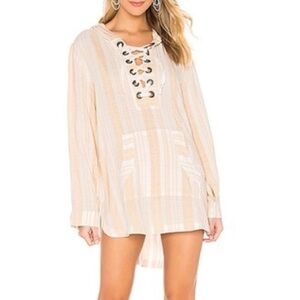 L’Space Love Letter Striped Hoodie Tunic